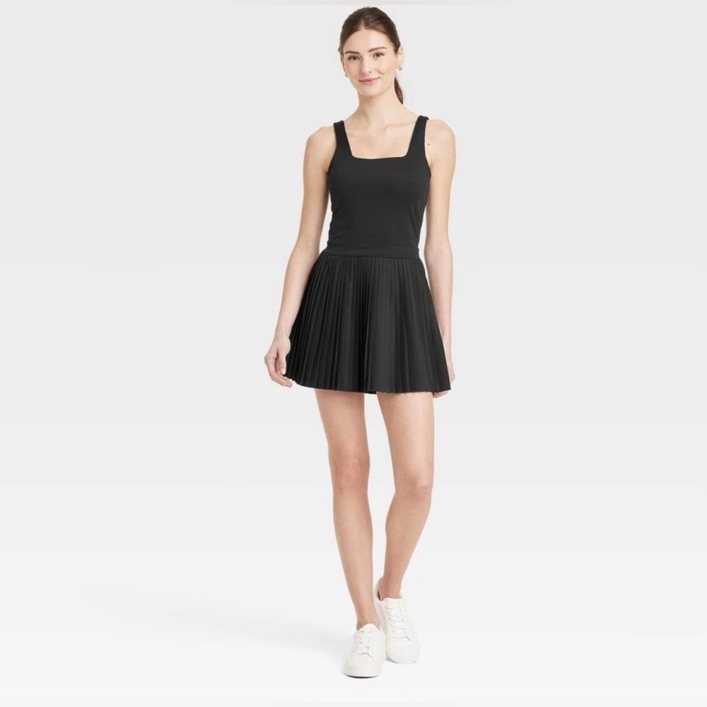 All In Motion Black Pleated Dress